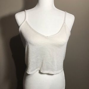White pearl knit tank. Size small